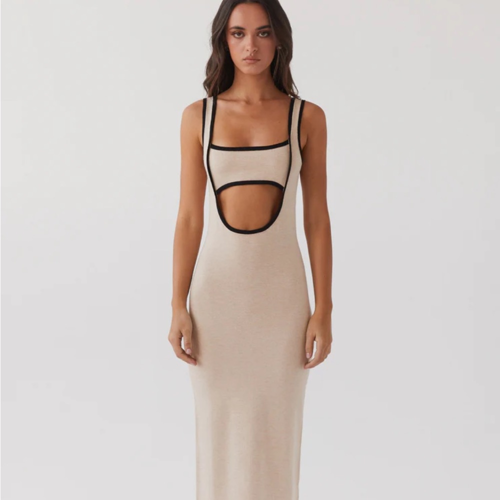 Peppermayo Exclusive - Lost In Paris Knit Maxi Dress - Tapioca